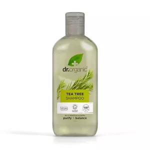 Dr Organic Tea Tree Shampoo, Vegan, Paraben& SLS-Free, Certified Organic, 265ml - Picture 1 of 3