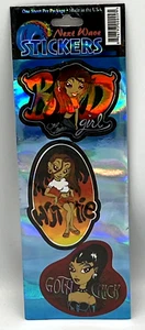 NEXT WAVE Holographic Stickers BAD GIRL, HOTTIE, GOTH CHICK - Picture 1 of 4