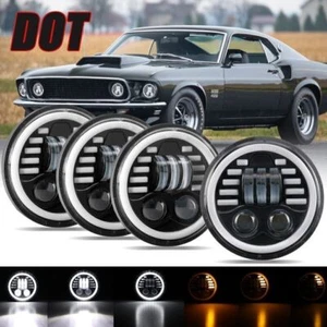4PCS 5.75" 5-3/4" LED Headlights Hi/Lo Sealed For Lincoln Continental 1962-1979 - Picture 1 of 12