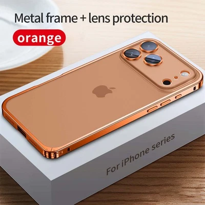 Funda mate a prueba de golpes con marco de metal protector de lente para iPhone 17 Pro Max/17 Pro/17 Foto 1 de 4