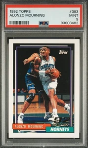 1992-93 Topps Alonzo Mourning #393 PSA 9 MINT Rookie RC HOF - Picture 1 of 2