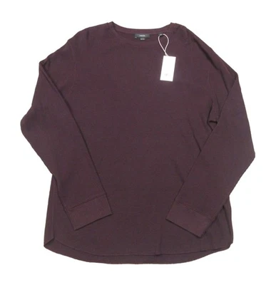 Vince Men's Pinot Red Burgundy Knit Thermal Cotton Blend Crew-Neck T-Shirt $165 - Image 1 of 3