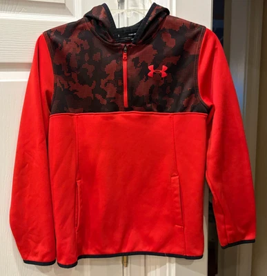 Boy's Under Armour Loose Cold Gear Storm 1/4 Zip Hoodie Sweatshirt, Size L - Image 1 of 4