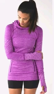 Sudadera con Capucha Lululemon Mujer Talla 6 Descanso Manga Larga Púrpura Gimnasio Correr Bolsillos - Imagen 1 de 6