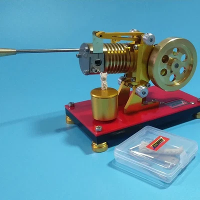 Miniature Vacuum Single-Cylinder All-Copper Stirling Engine Model - Image 1 of 4