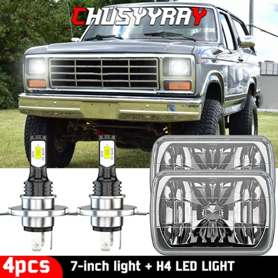 FIT Ford Bronco 1978-1986 DOT 5x7" 7x6 pulgadas LED Faro Bombilla Luz de haz alto-bajo Foto 1 de 4