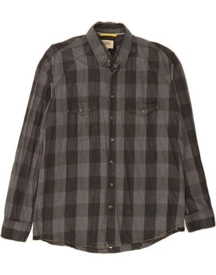 CAMEL ACTIVE Mens Flannel Shirt XL Grey Check Cotton AU28 - Image 1 of 3