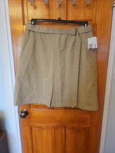 Liz Claiborne Denim Jeans Skirt Size 18W Beige Belted Zip NWT $65 - Picture 1 of 12