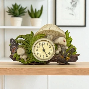 Burwood New Haven Vintage Mushroom And Butterfly Wall Clock, Works Great! - Picture 1 of 12