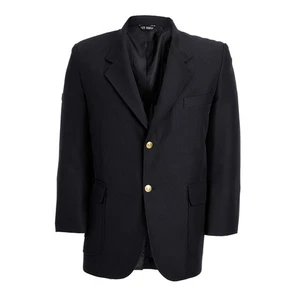 TACT SQUAD MEN'S SINGLE BREASTED DRESS COAT 40 TRAD BRASS BUTTONS 8000 BLACK - Picture 1 of 1
