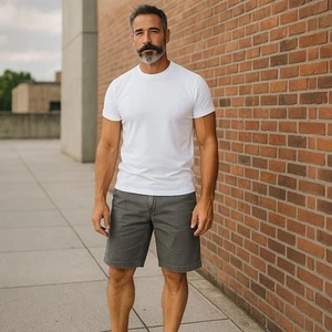 Volcom Mens Shorts 31 Gray Chino Corpo Class Skate Outdoor Casual Slash Pockets - Picture 1 of 10