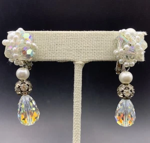 Pendientes Vendome Aurora Borealis Imitación Perla Colgante Gota Estrás Bola De Colección - Imagen 1 de 8