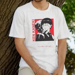 Anime Tokyo Ghoul Kaneki Ken Half Ghoul White T-Shirt - Imagen 1 de 4
