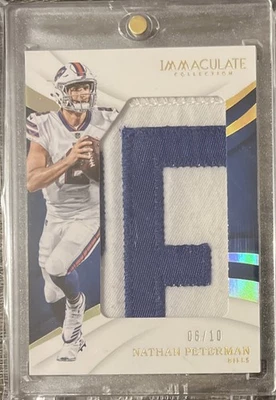 2018 Immaculate Collection Immaculate  Jerseys Prime #56 Nathan Peterman/10 - Image 1 of 2