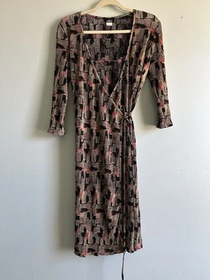 Vestido de Cóctel Vintage Disco Slinky Wiggle Wrap Look Talla Grande Corbata Lateral Metal Foto 1 de 4