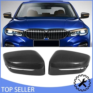 Side Mirror Cover Caps Carbon Fiber Look For BMW G20 G21 G22 G30 G31 G11 G14 G15 - Picture 1 of 13