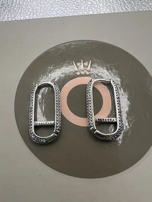 Pandora Pave ссылка обруч серьги пара Ale S925 большая версия - Изображение 1 из 3