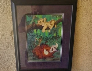 DISNEY LE 3/1000 'THE LION KING' MOSIAC MARBLE SIMBA PUMBA TIMOR 18.5 X 22.5  - Picture 1 of 14