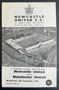 Newcastle United v Manchester United 8-9-1965 FREE POSTAGE - Picture 1 of 6