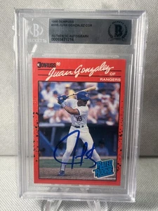 1990 Donruss Juan Gonzalez Rookie Auto # 33 Beckett AUTHENTIC AUTO - Picture 1 of 2