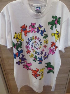 NEW VTG Liquid Blue Grateful Dead Shirt 1989 Dancing Bear Spiral Single Stitch L - Picture 1 of 18