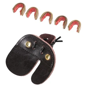 5 Pieces Bow String Buckle Clips Nocking Point + 1pc Archery Finger Guard - Picture 1 of 7