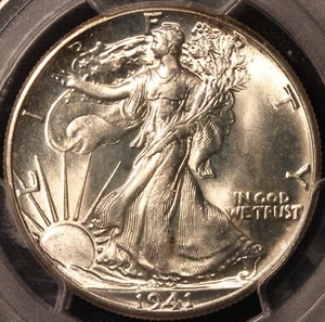 1941 P Walking Liberty Half Dollar, PCGS MS65, Dazzling gem, Blazing Luster! - Picture 1 of 4