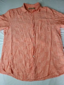 Boca Classics Islandwear Mens XL Orange Short Sleeve Collard Button Up - Picture 1 of 8
