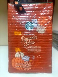 Upcycled Quilted Starbucks Pumpkin Spice Coffee Zippered Pouch Bag 