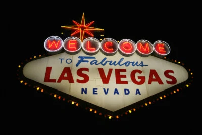 Welcome to Las Vegas Sign at Night Nevada Photo Art Print Poster 18x12 - Image 1 of 3