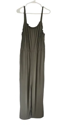 Mono Lucky Brand para mujer talla pequeña pierna ancha verde oliva mezcla modal bolsillos Foto 1 de 4