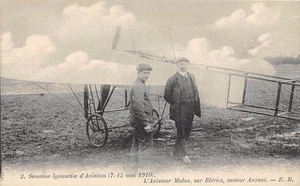 CPA SEMAINE LYONNAISE D´AVIATION 1910 L´AVIATEUR MOLON SUR BLERIOT MOTEUR ANZANI - Picture 1 of 1