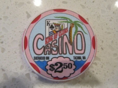 $2.50 King of Clubs Casino Chip Washington + FREE Las Vegas Mystery Poker Chip  - Image 1 of 3