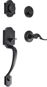 NEU Haustür Eingang Drücker Set Shelby Hebel Einzylinder Riegel matt schwarz - Bild 1 von 9