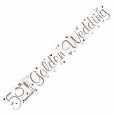 9ft 50th Anniversary Golden Wedding Foil Banner Party Decorations 