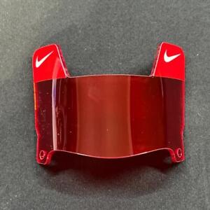 Red Nike Tabs - Red Clear Mini Football Helmet Visor with Red Clips