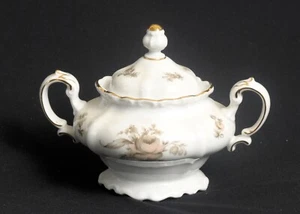 Johann Haviland China Sepia Rose Lidded Sugar Bowl Bavaria Germany - Bild 1 von 5
