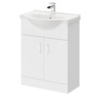 Alexander James Gloss White 650mm Vanity Unit and Basin with 1 Tap Hole