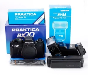 Cámara fotográfica Praxis BX20 SLR 35 mm + bobinadora BX + flash TTL BD36 juego en caja 3364164 - Imagen 1 de 12