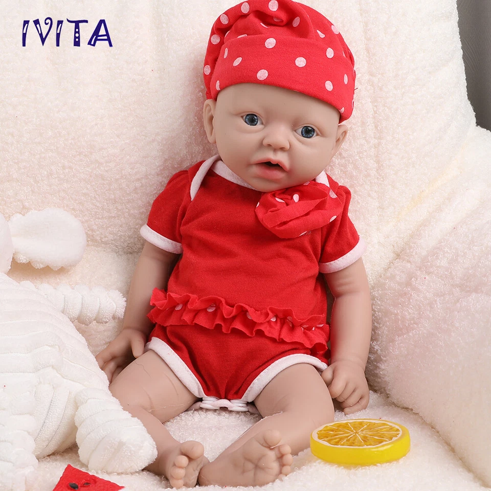 IVITA 15"Lifelike Reborn Baby Girl Newborn Full Body Silicone Doll Prematur - Image 1 of 4