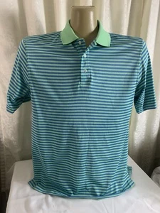Byron Nelson Men Size L Green/Blue Stripe Polo Shirt - Picture 1 of 6