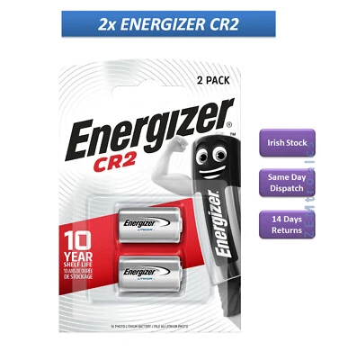 2x Energizer CR 2 , CR2 Photo Lithium 3v Batteries- Camera , Alarm, sensor 0425 - Image 1 of 2
