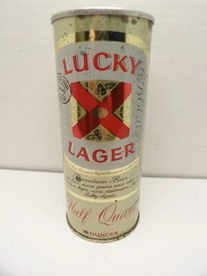 LUCKY LAGER "BUG" 16oz STRAIGHT STEEL ZIP TAB BEER CAN #155-9 GENERAL CA. 1 CITY - Image 1 of 4