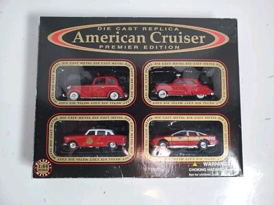 American Cruiser Premier Edition Fire Car Set 1:64 Golden Wheel Diecast Models - Image 1 of 4