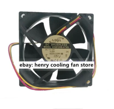 For ADDA AD0812HB-A73GL DC 12V 0.25A 80*80*25mm 36CFM 3pin Case cooling fan - Image 1 of 4