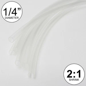 1/4" ID Klar Schrumpfschlauch 2:1 Verhältnis 0,25 Verpackung (6x9" = 4 Fuß) Zoll/Fuß/bis 6 mm - Bild 1 von 4