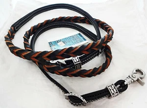 Arnés Blood Twist Rein Roble Hermann Negro Cuero Caballo Tack Jeremiah Watt WCT - Imagen 1 de 3