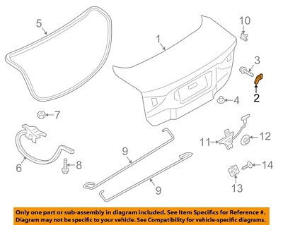 Componentes de tapa de maletero Ford OEM 13-20 Fusion DS7Z17439A00B Foto 1 de 2