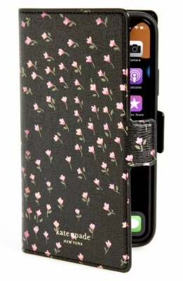 Estuche tipo folio magnético Kate Spade billetera floral iPhone X/XS Sylvia Meadow Foto 1 de 4