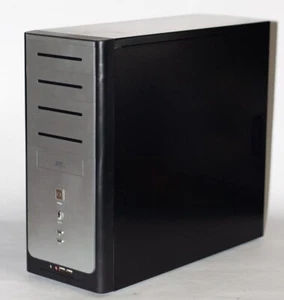 NOS XP era computer case for classic gaming AUS CAS GB505-SIL-BLK - Picture 1 of 8